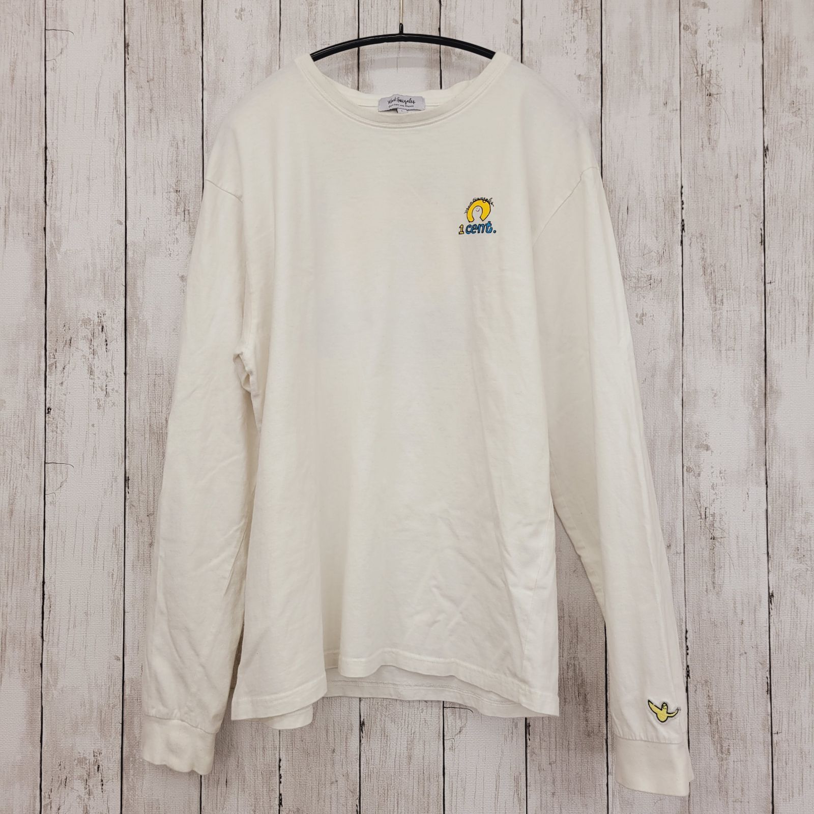Mark Gonzales 】マークゴンザレス 1CENTアートプリント ロンT HITOFUSHI メルカリ アバクロンビーフィッチ・ダメージ加工ロンT(ピンク)