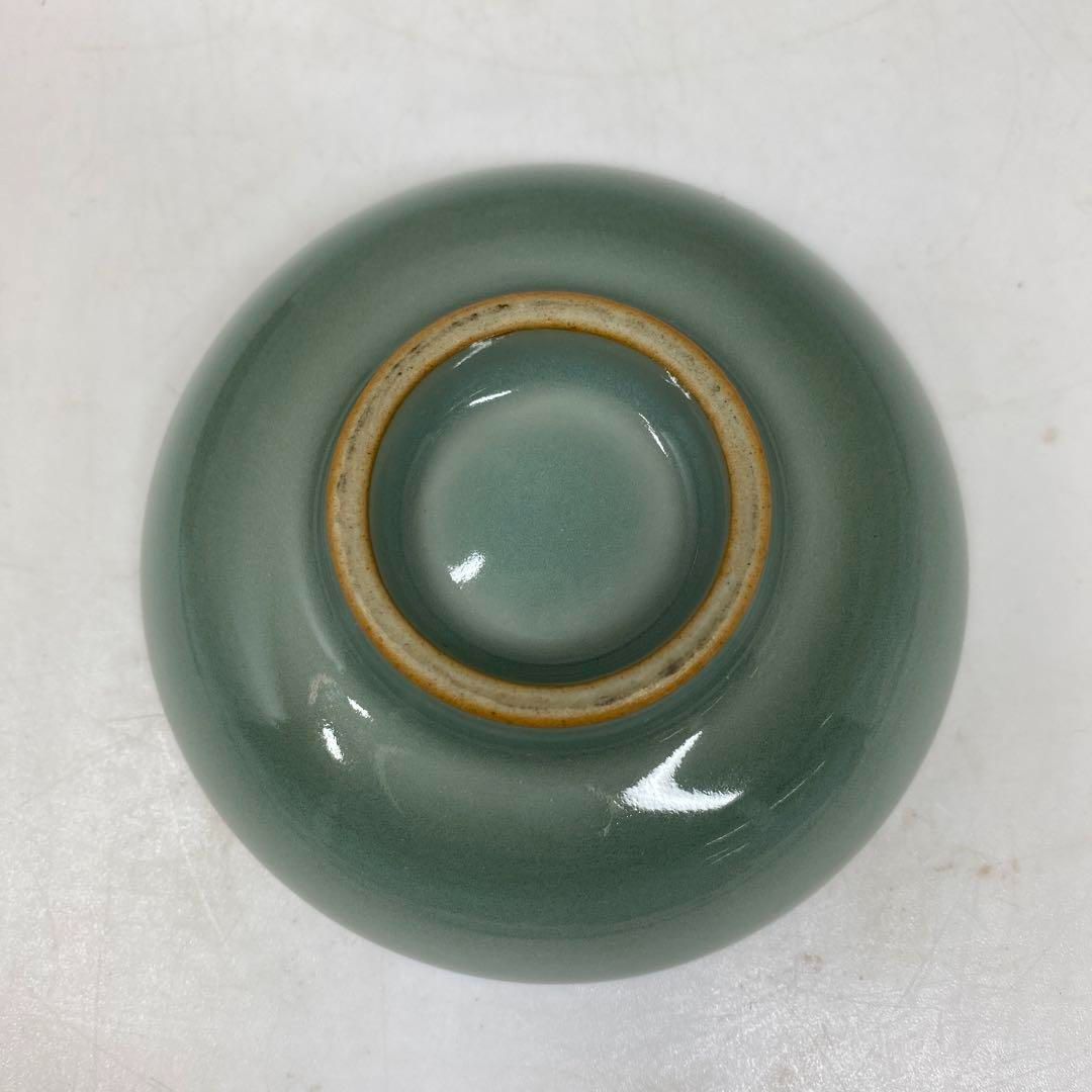 中国竜泉窯 砧青磁盃 直径9.7㎝ トヒチ 本さ6-1105☆1F