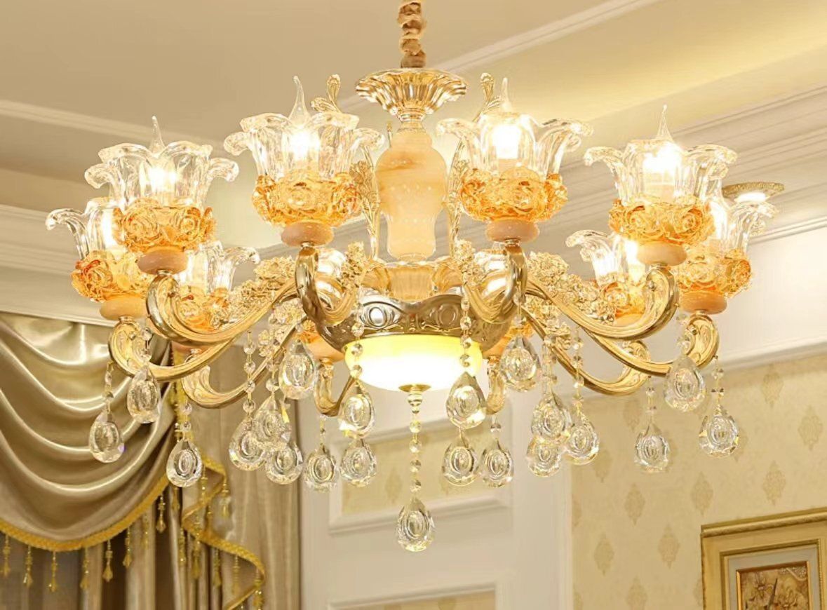感溢れる 豪華 欧米風 シャンデリア 応接間 お部屋 レストラン 水晶ライト おしゃれ照明器具 10灯 つりとう シャンデリア