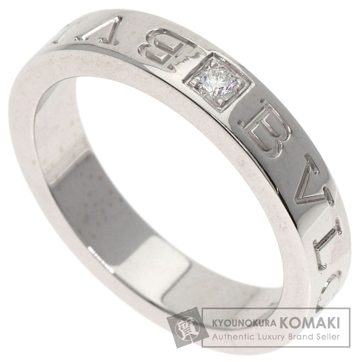 BVLGARI ブルガリ ダブル ロゴ 1P ダイヤモンド リング 指輪 K18WG レディース