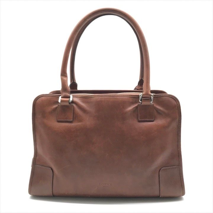 良品 LOEWE ロエベ アマソナ 35 ヴィンテージ レザー ハンド ボストン 