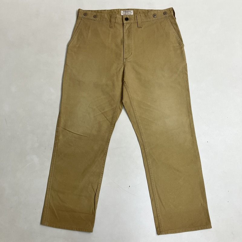 ◆ FILSON フィルソン チノパンツ ボトム サスペンダーボタン ベージュ系 古着 コットン ベージュ サイズ36 メンズ 0.73kg