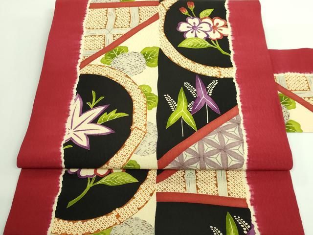 平和屋着物■極上　世界的友禅作家　千地泰弘　九寸開き名古屋帯　屋根　金糸　逸品　未使用　DZAA9041kh5 平和屋着物□極上 世界的友禅作家 千地泰弘 九寸開き名古屋