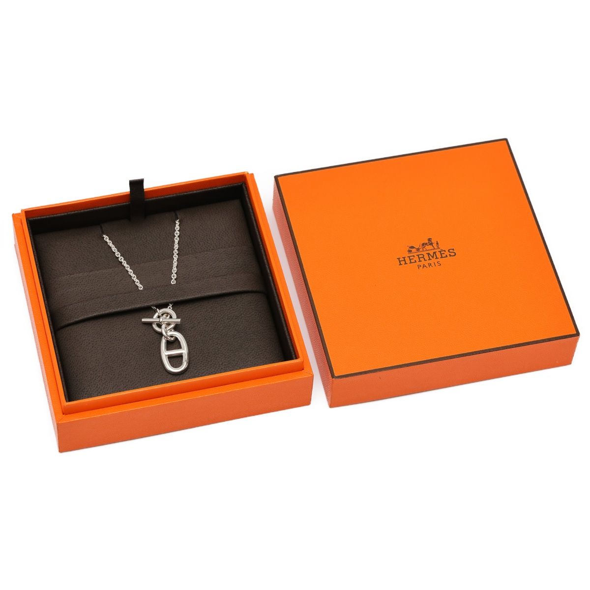 エルメス/HERMES シェーヌダンクル アミュレット ネックレス Ag925