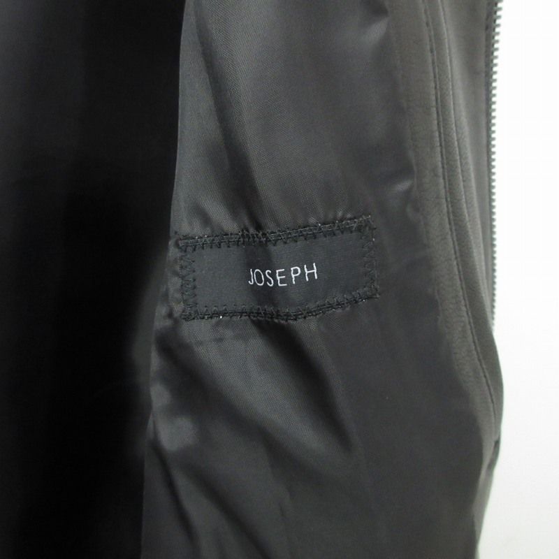 JOSEPH　ジョセフ　レザーノーカラージャケット　羊革　ブラック　黒　38 JOSEPH ジョセフ レザーノーカラージャケット 羊革 ブラック 黒 38