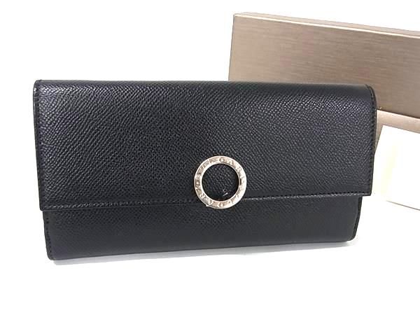 □極美品□ BVLGARI ブルガリブルガリ レザー 二つ折り 長財布 