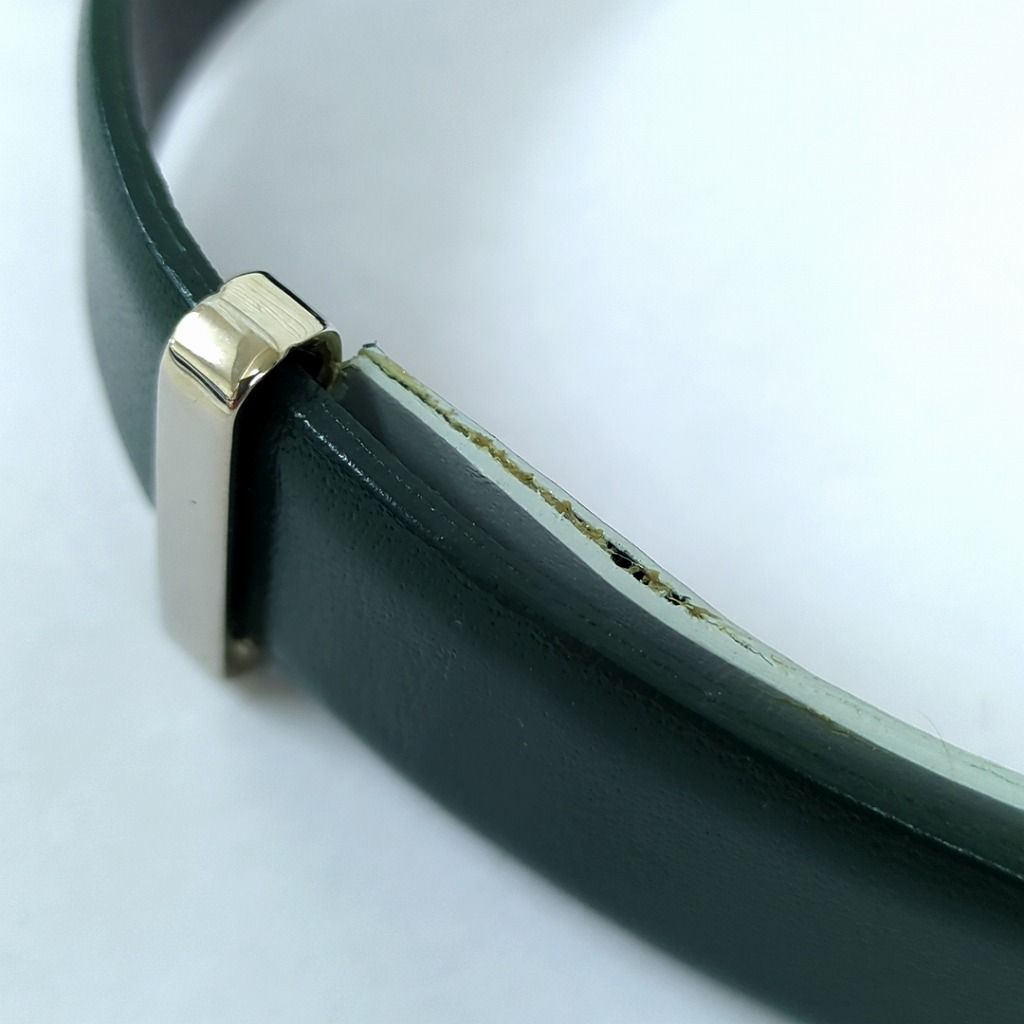 TOGA PULLA トーガプルラ ダブルバックルベルトグリーン 65～67.5cm  