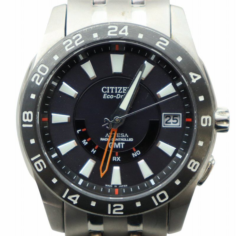美品】CITIZENアテッサ.エコドライブ.アラビア数字.電波ソーラー腕時計
