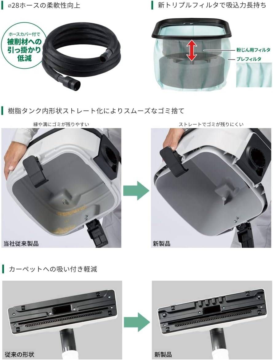 HiKOKI ハイコーキ 36Vコードレスクリーナ 充電式 粉じん タンク容量8L 蓄電池 充電器別売り RP3608DB L NN 集じん機 RP3608DB 掃除機