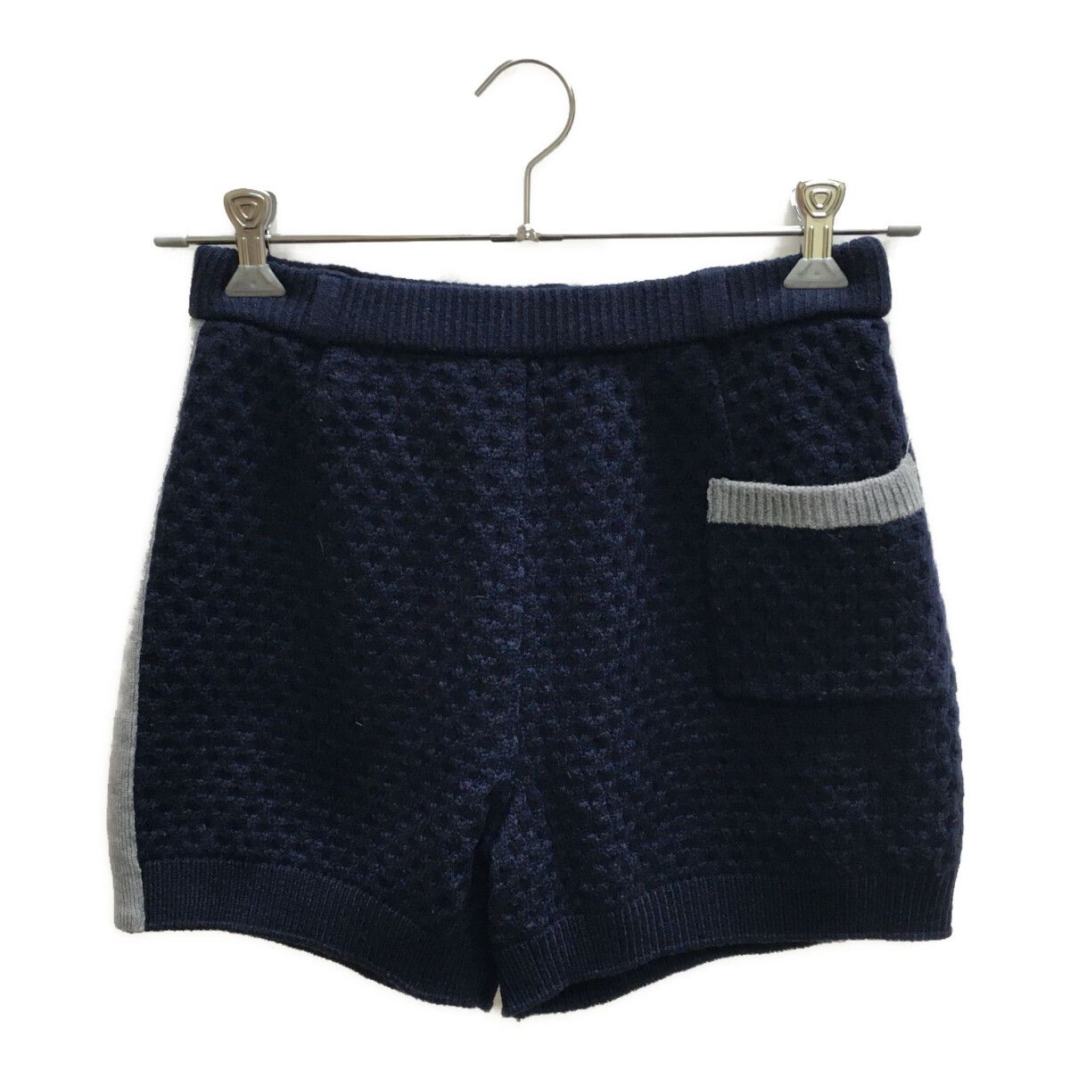 ♥品 レディース アルチビオ archivio ショートパンツ 38 M 濃紺 ネイビー ニット 裏地付き 秋冬