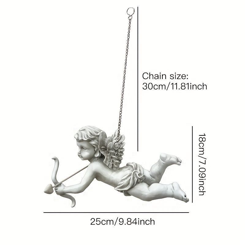 天使の彫刻 吊り下げ式オーナメント 新品・未使用】吊り下げ オブジェ ガーデンオーナメント 室内