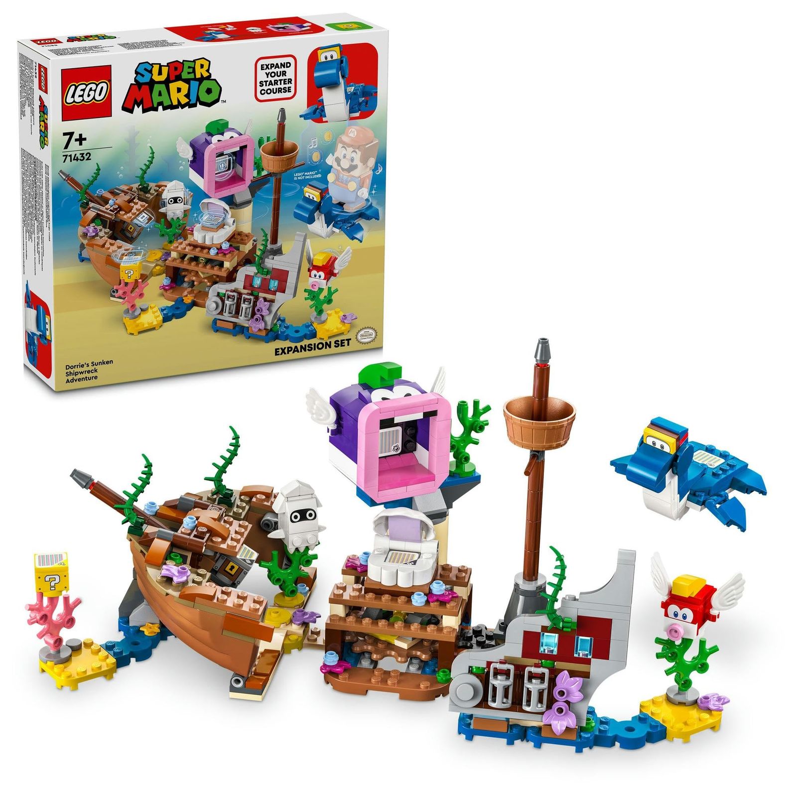 レゴ LEGO スーパーマリオ ドッシー と 沈没船探検 おもちゃ 玩具 プレゼント 誕生日 ブロック クリスマス 男の子 女の子 子供 7歳 8歳 9歳 小学生 マリオ グッズ ゲーム 71432 ドッシー と 沈没船探検