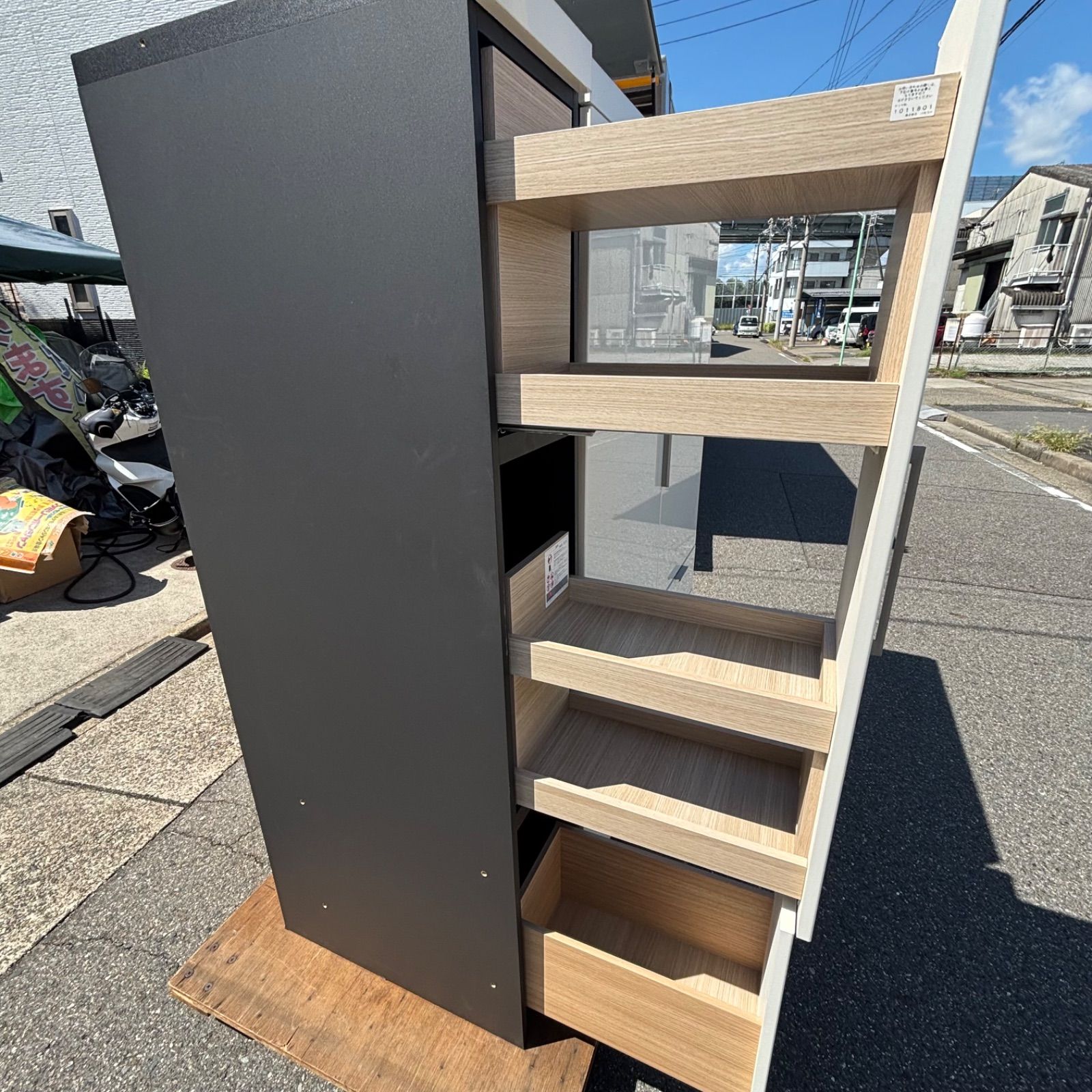 パモウナ/隠せるキッチン収納棚】家電まで隠せるダイニングボード 大型 