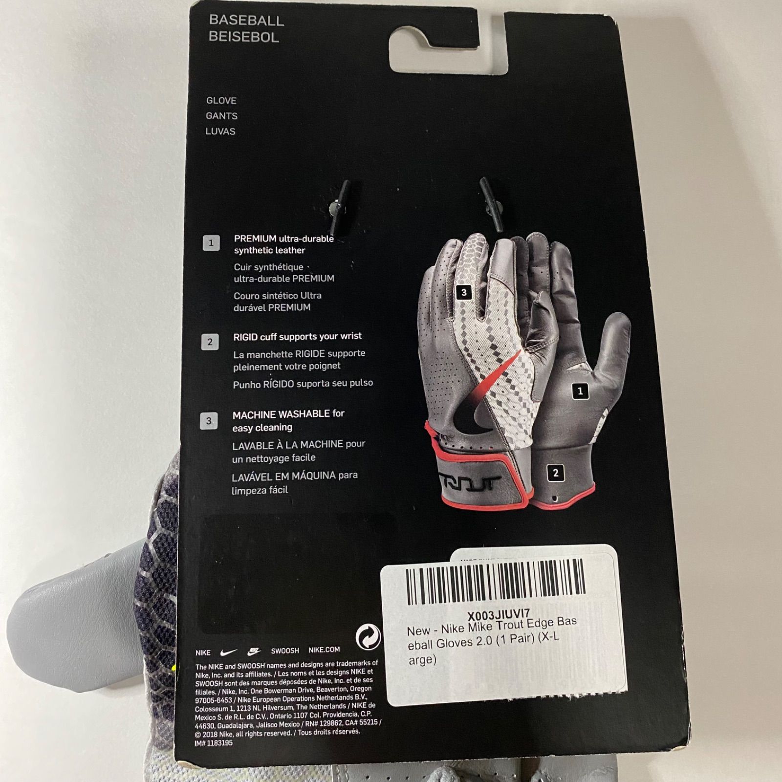 新品 NIKEトラウトモデル バッティンググローブ XLサイズ 大きい