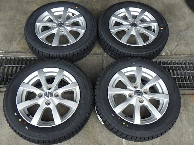 2410-382 スズキ アルミホイール& スタッドレスタイヤ 155 65R14 4本セット