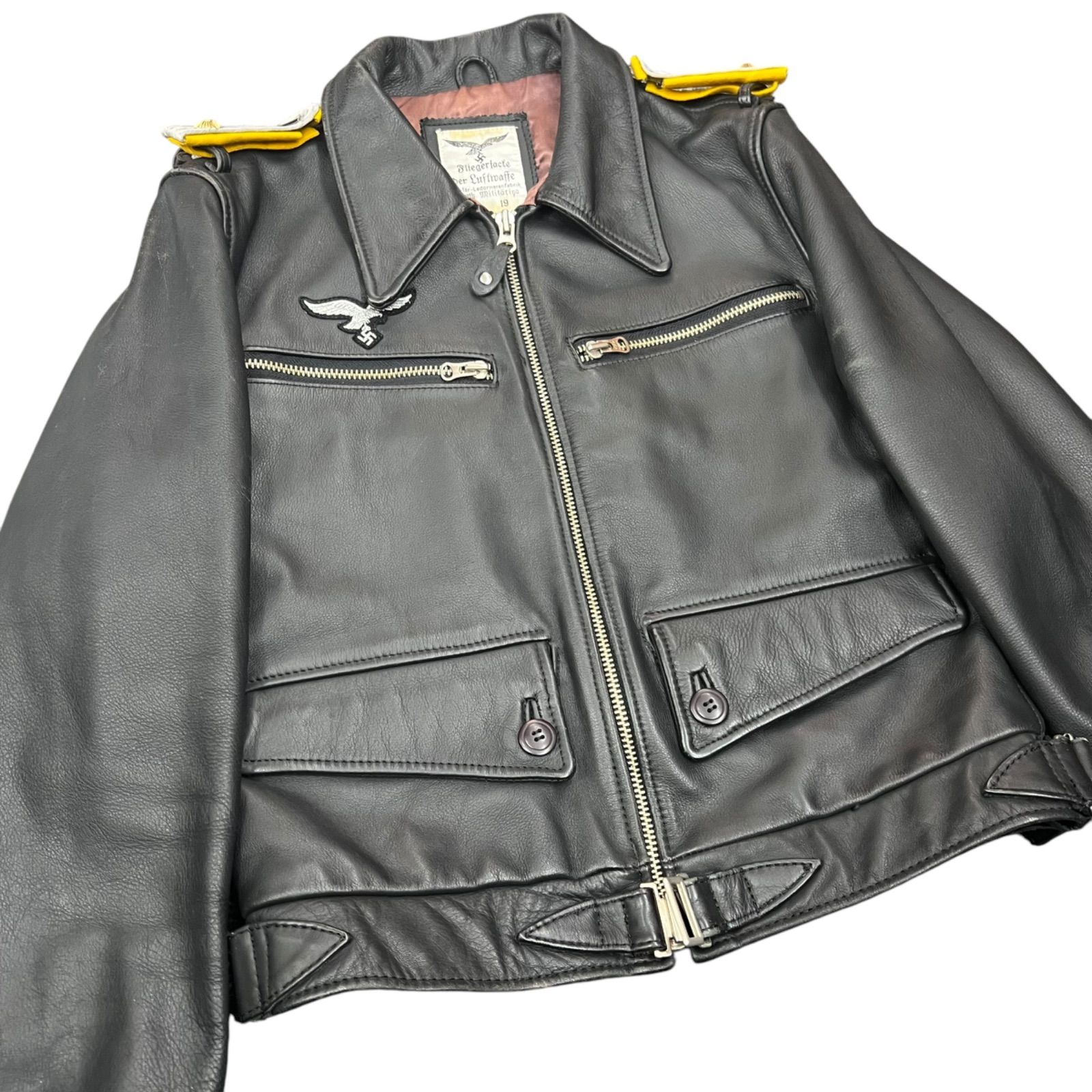 ドイツ 牛革 レザー レプリカフライトジャケット レザージャケット ナチス空軍 ドイツ空軍 レプリカジャケット サムズミリタリ製