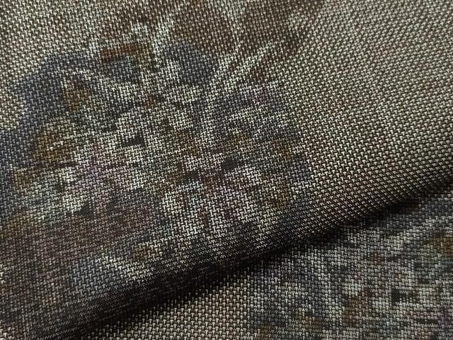 平和屋着物○本場大島紬 9マルキ 泥染め 雪輪吉祥文 正絹 逸品