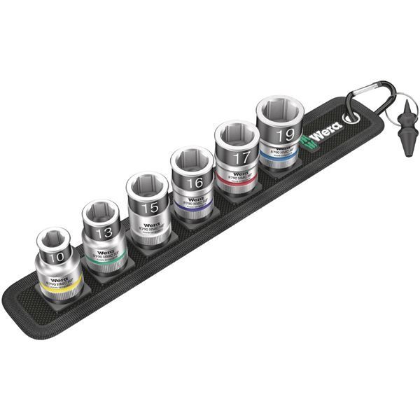 WERA ヴェラ 差込角1|2SQ 6点組 ソケットレンチ セット 収納ベルト付き 003995 工具 ツール DIY 作業工具 道具