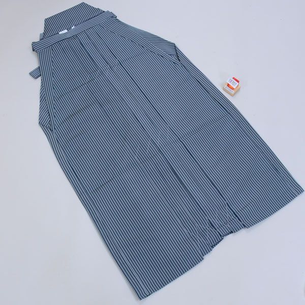 袴 単品 男性用 縞袴 馬乗り袴 グレー×紺 着物用 袴下87cm 91cm 95cm S寸 M寸 L寸 NO18707-SML