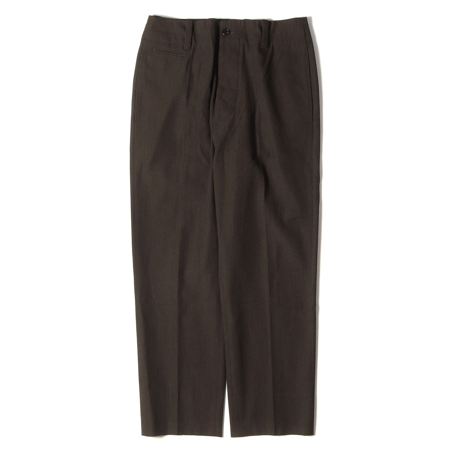 マーガレットハウエル ウール コットン ワイド チノパンツ 21AW 茶 L