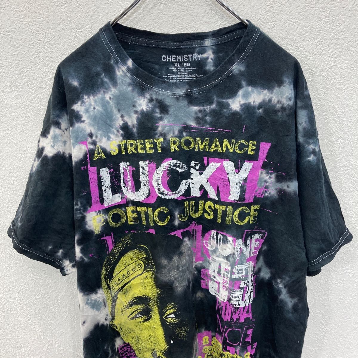 CHEMISTRY 半袖プリントTシャツ XL ブラック タイダイ ケミストリー 