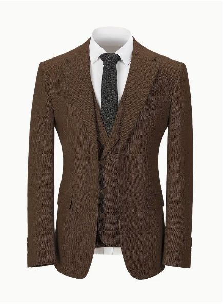 美品　ヴィンテージ　ダブルブレストスーツ　ヘリンボーン　ツイード　ブラウン　M WEB限定/OUTLET】【CLASSICO TAPERED】【秋冬】ウール2釦