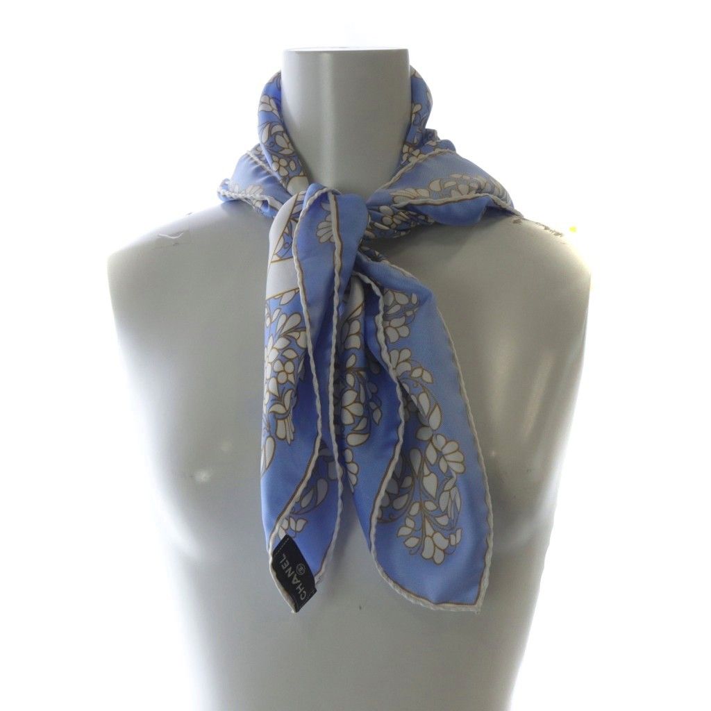 167 CHANEL シャネル 青色 ロゴ入り スカーフ 楽天市場】シャネル CHANEL スカーフ 衣料品 素材タグなし