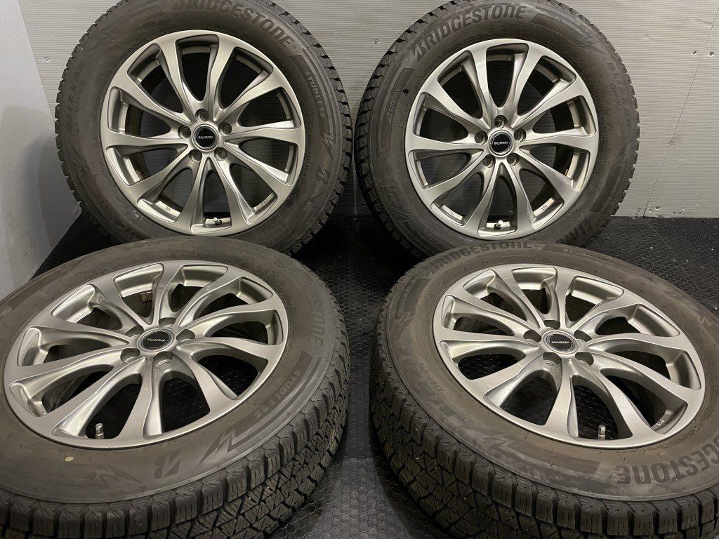 【BS BLIZZAK DM-V3 225/60R17】スタッドレス【BALMINUM 17インチ 7J5HPCD100+53】19年製 バリ溝  レガシィアウトバック等　(TD822)