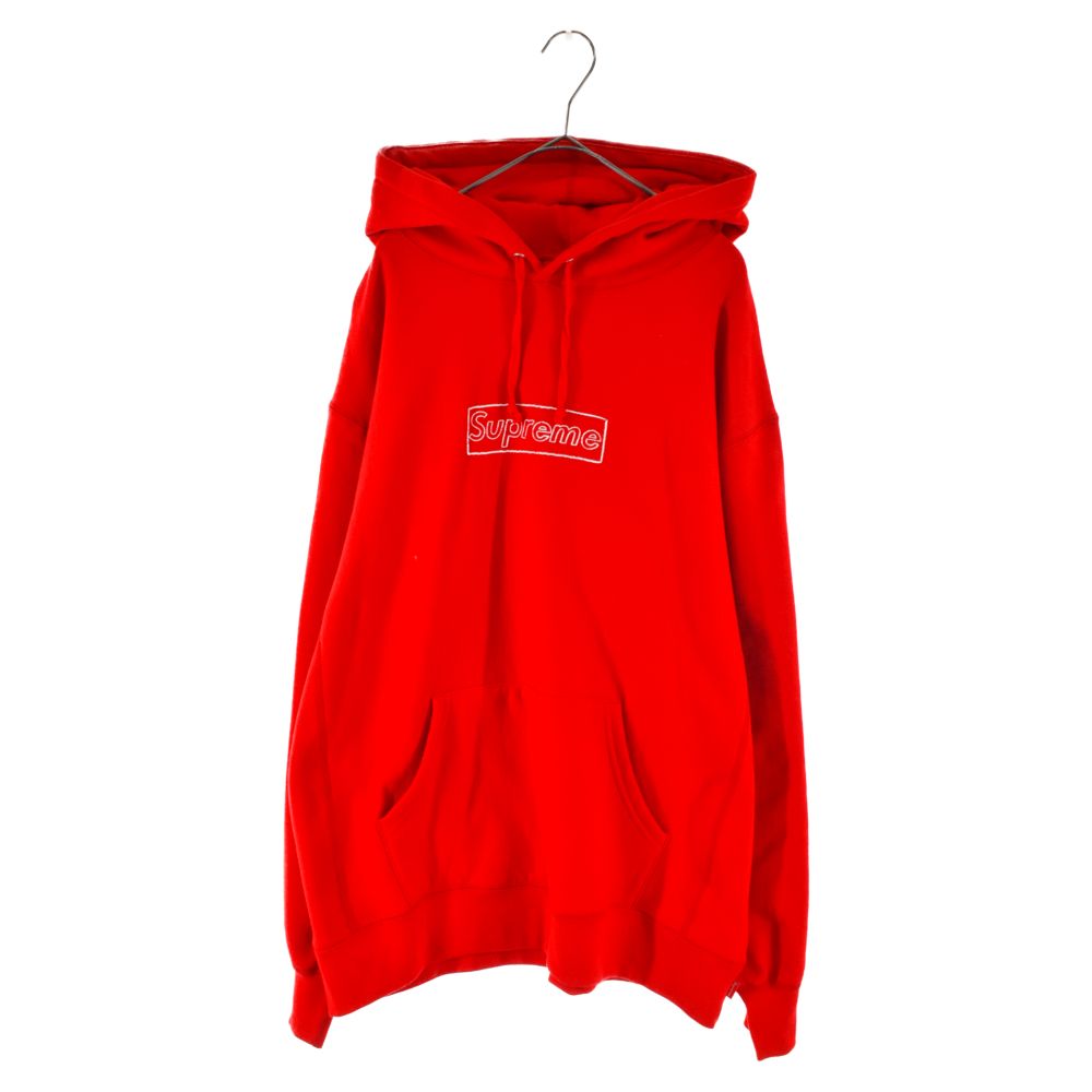 SUPREME (シュプリーム) 21SS KAWS Chalk Logo Hooded Sweatshirt カウズ チョークボックスロゴ  フーデッドスウェットシャツ パーカー レッド