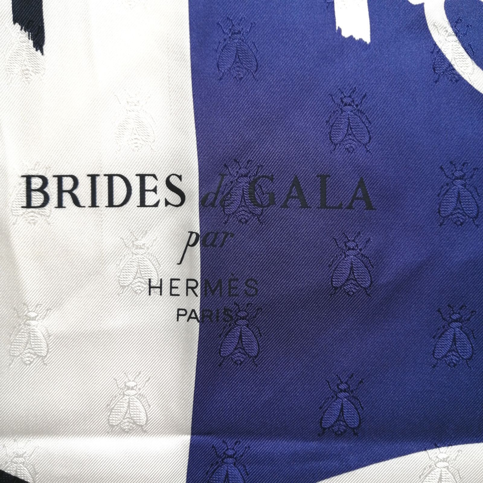 美品　エルメス　ブリッド　ドゥ　ガラ　カレ　90 ブルー　水色 カレ 90 《ブリッド・ドゥ・ガラ・アン・フルール》 | Hermès