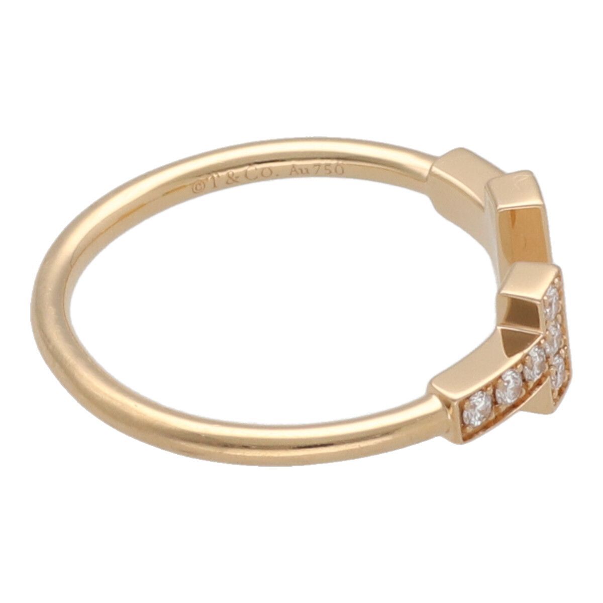 ティファニー Tダイヤモンド ワイヤー リングローズゴールド11号