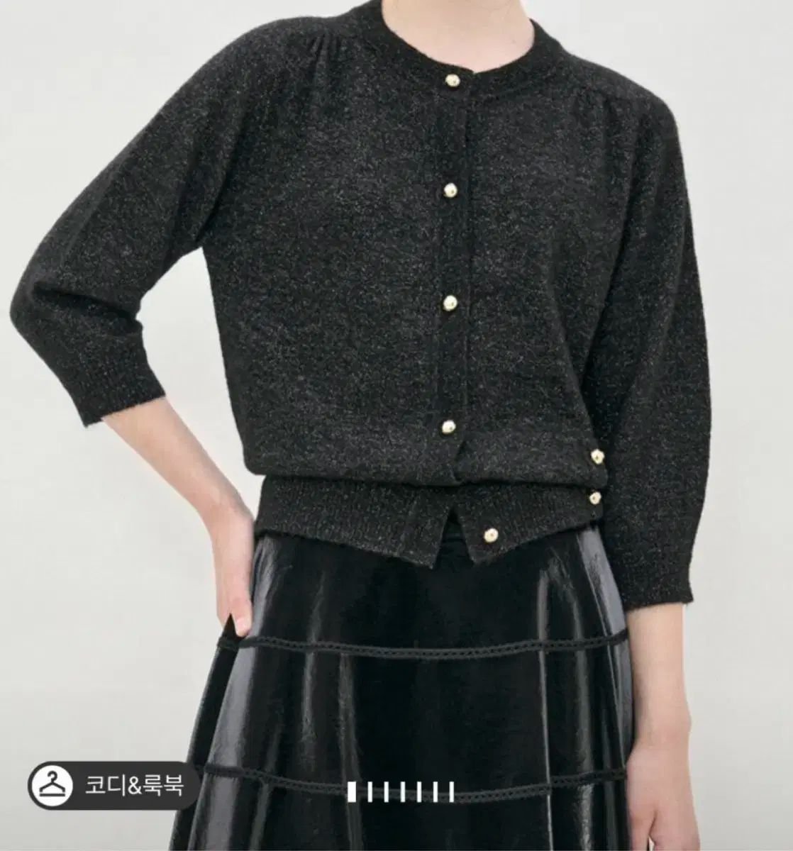 マイン グリッター ブラック ニット カーディガン NICORILABO_COM