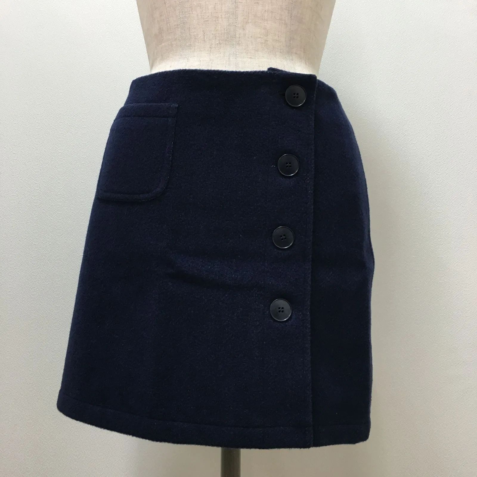 agnes b. 巻きスカート ミニ ラップスカート ネイビー 未使用品 - メルカリ 