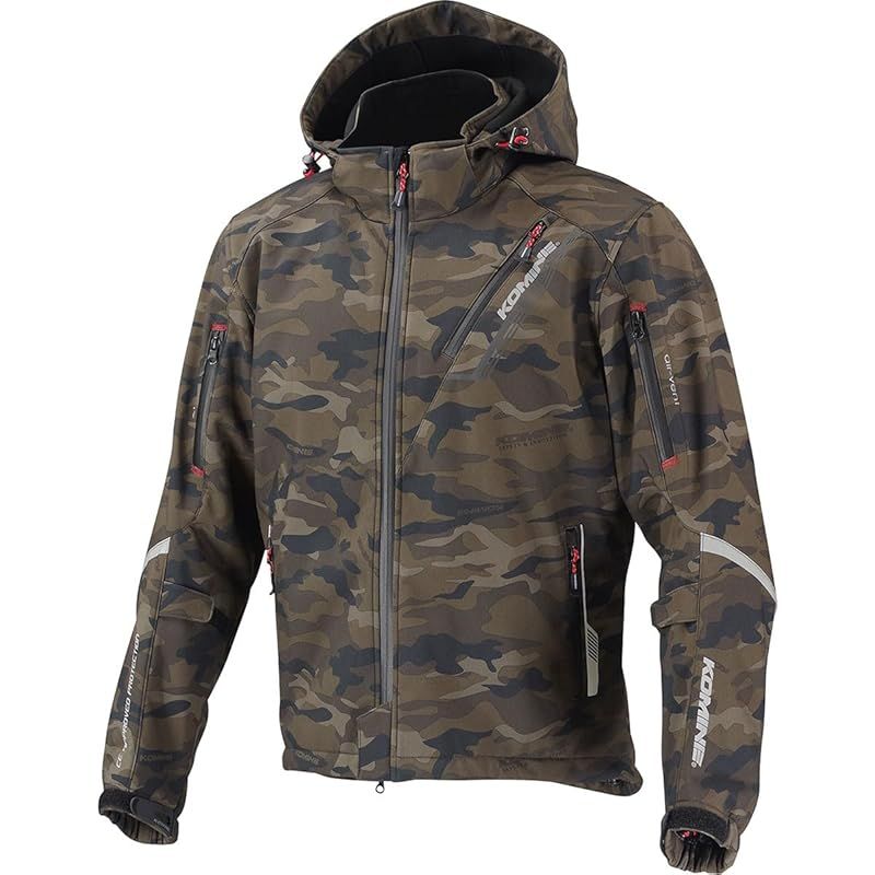 KOMINE JK-579 プロテクトソフトシェルウインターパーカ イフ バイク用 CE プロテクター 防寒 ロングシーズン 07-579 Camouflage L
