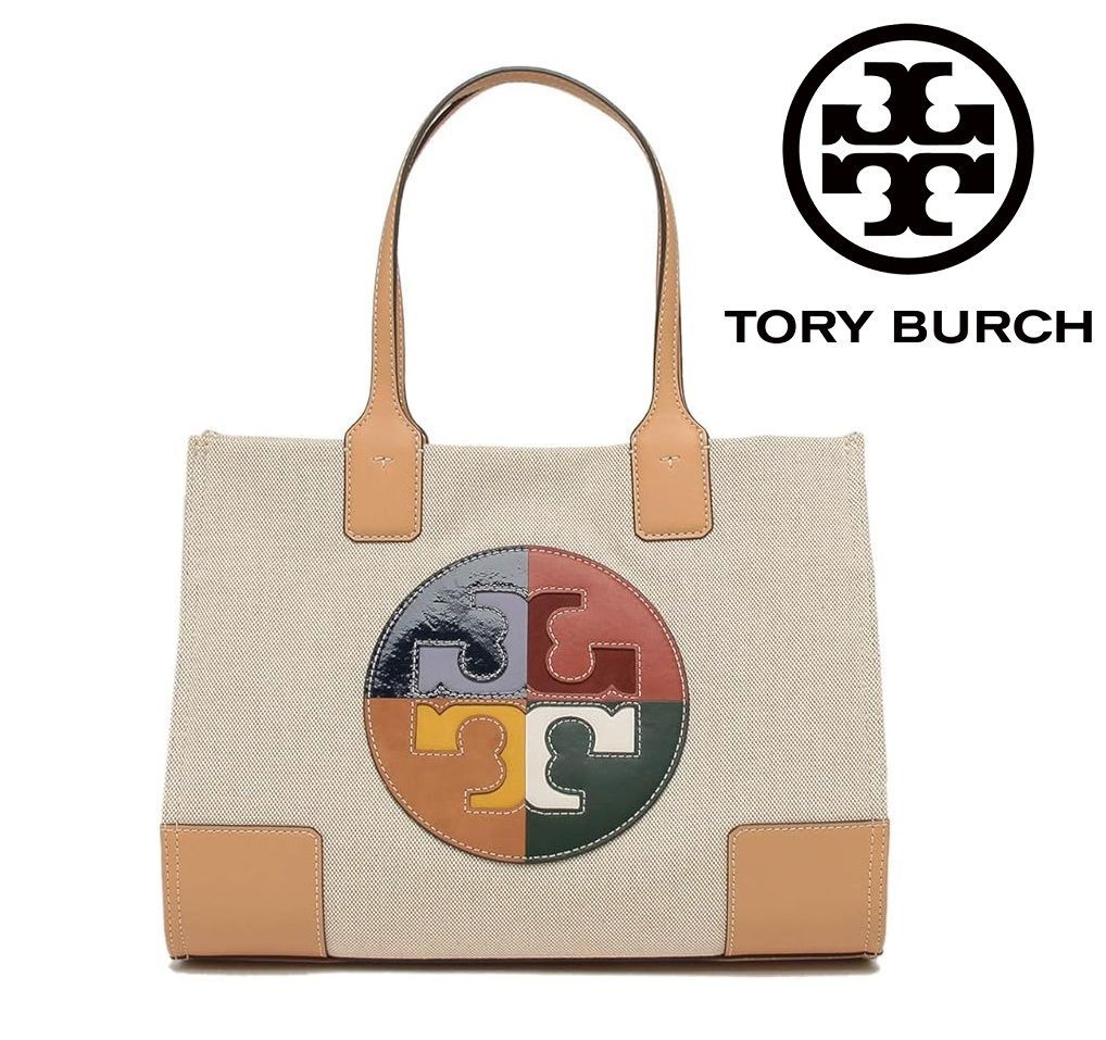 【セール中】TORY BURCH トリーバーチバッグ TORY BURCH ELLA TOTE エラ トートバッグ キャンバス ショルダーバッグ マザーバッグ レディース バッグ アウトレット品 新品未使用