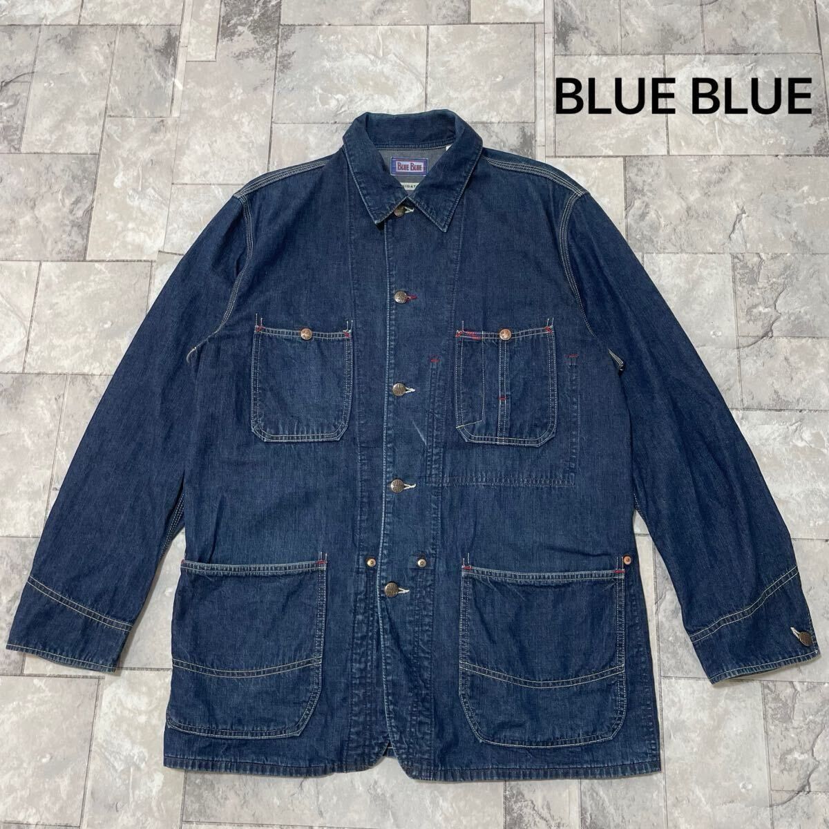 BLUE BLUE ブルーブルー カバーオール ARIGATO HRM デニムジャケット ハリウッドランチマーケット インディゴ サイズ3(L)  90s 玉SS2695 - メルカリ