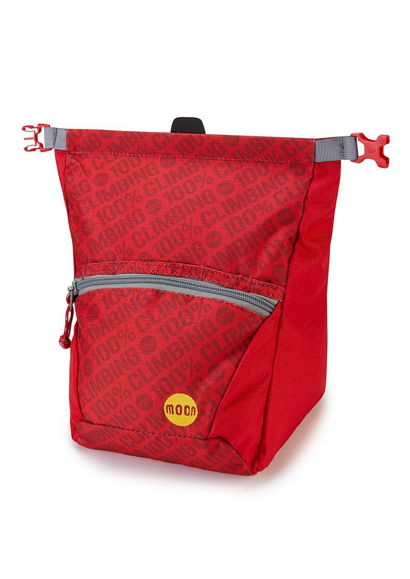 人気老舗クライミング用品ブランド MOON Bouldering Chalk Bag ムーン ボルダリング チョーク バッグ 大型バッグ 100% True Red 赤