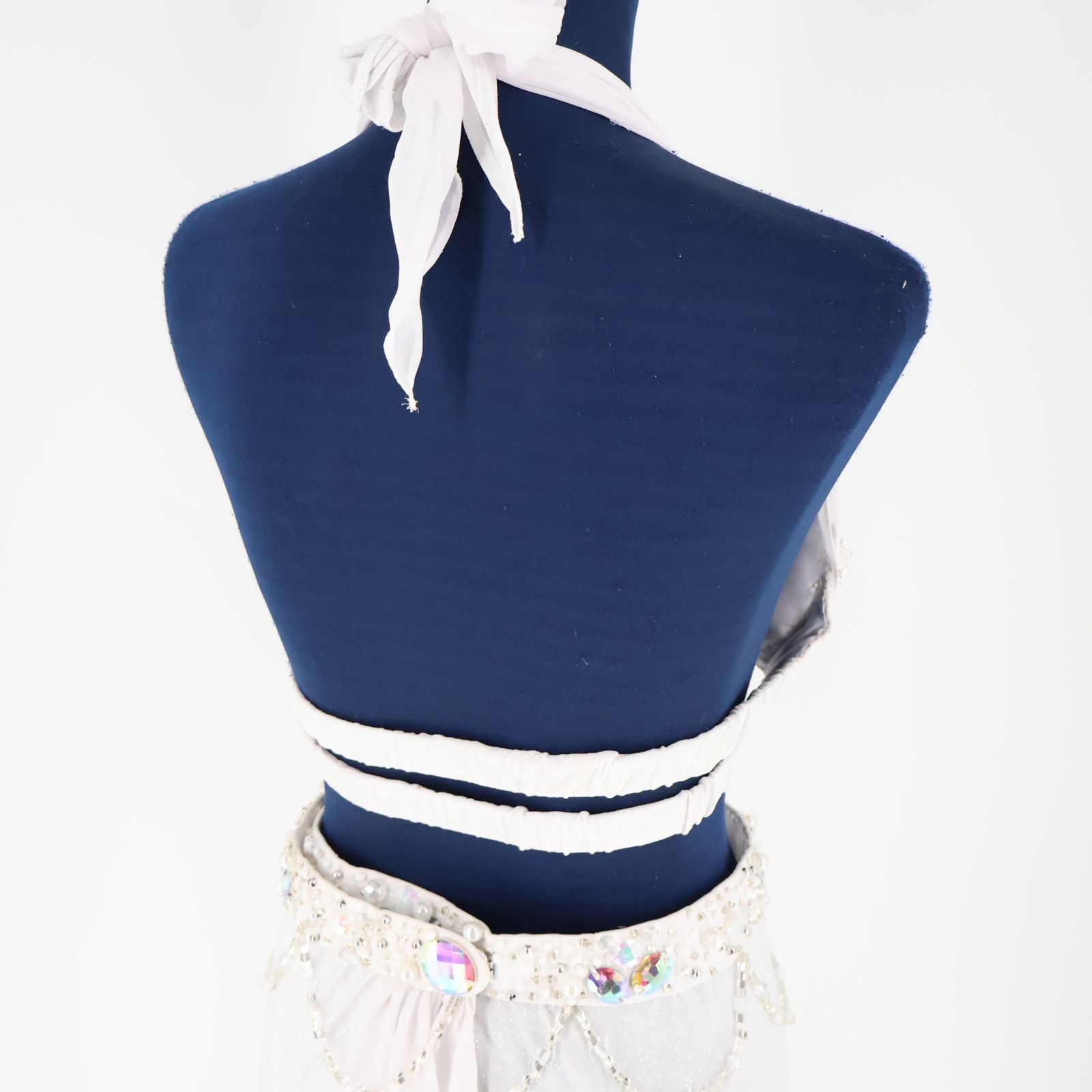 注文 【ベリーダンス用 オリエンタル衣装】ホワイト ラインストーン