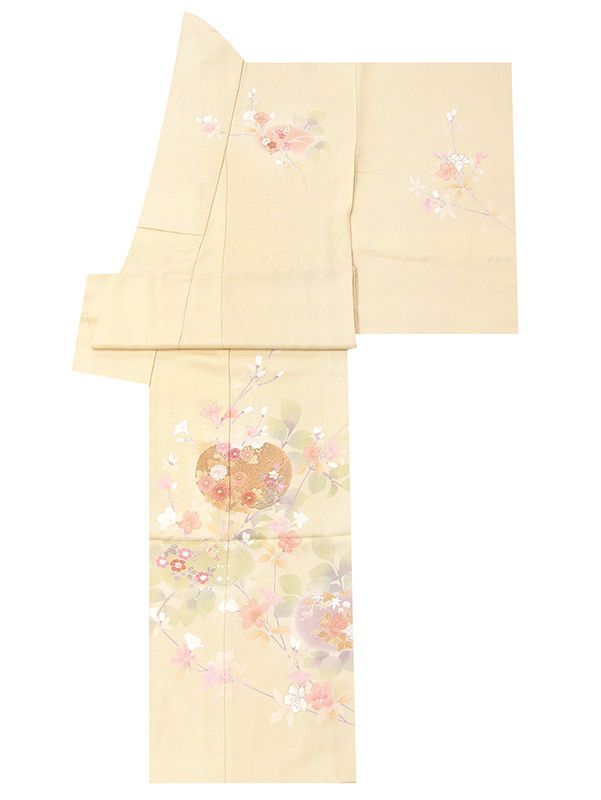 平和屋着物○訪問着 絞り 刺繍 道長花文 金糸 金彩 正絹 逸品