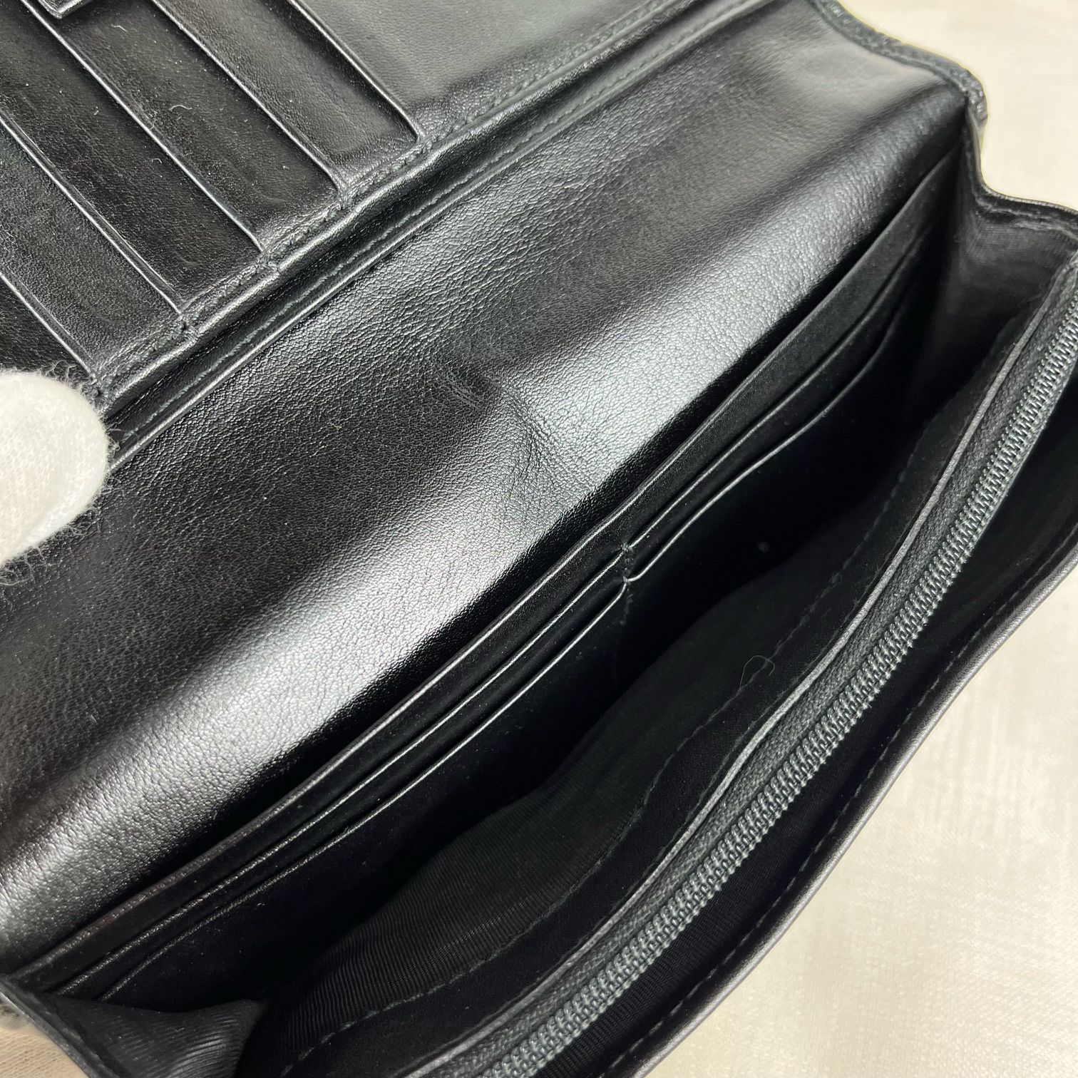 【美品】グッチ　長財布　ロングウォレット　レザー　ブラック　マイクロシマ　GG GUCCI グッチ マイクログッチシマ ラウンドファスナー 長財布