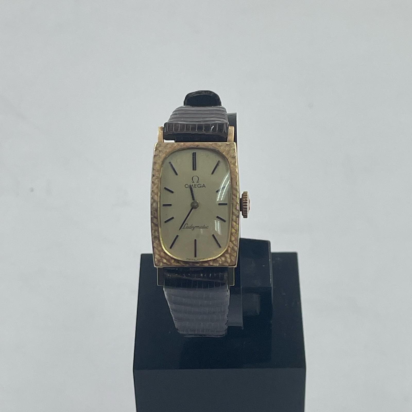 正規【オメガ】レディマチック Ladymatic　自動巻き　スイス　シルバー文字盤　スクエア　クロコダイルベルト　レディース腕時計　A234 OMEGA オメガ レディマチック 手巻き レディース 腕時計 正規品 ⁄ C578