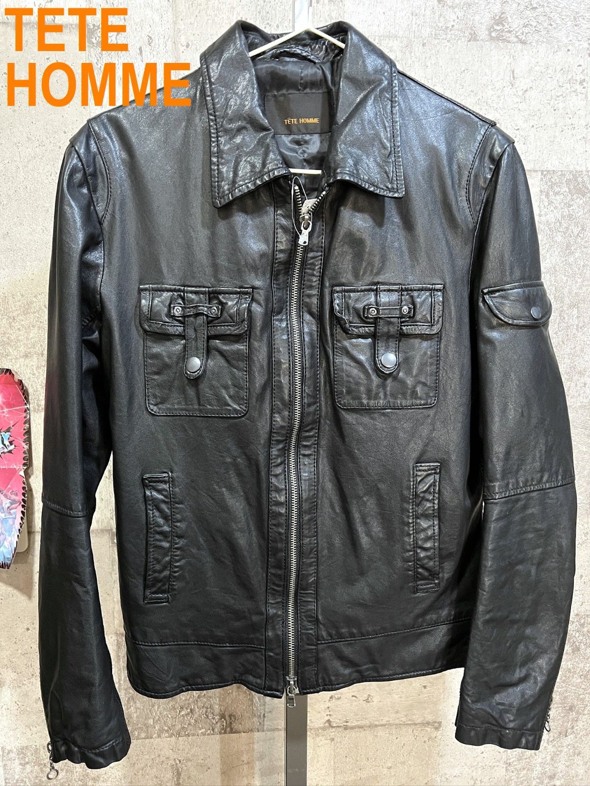 Tete Homme 4ポケレザージャケット 無くせ
