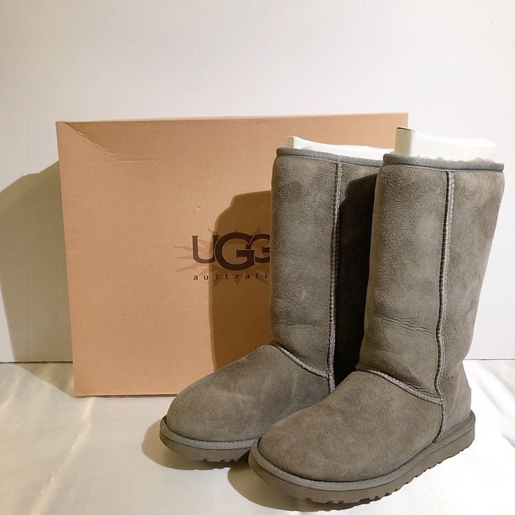 美品】UGG ムートンブーツ W6 グレー - メルカリ