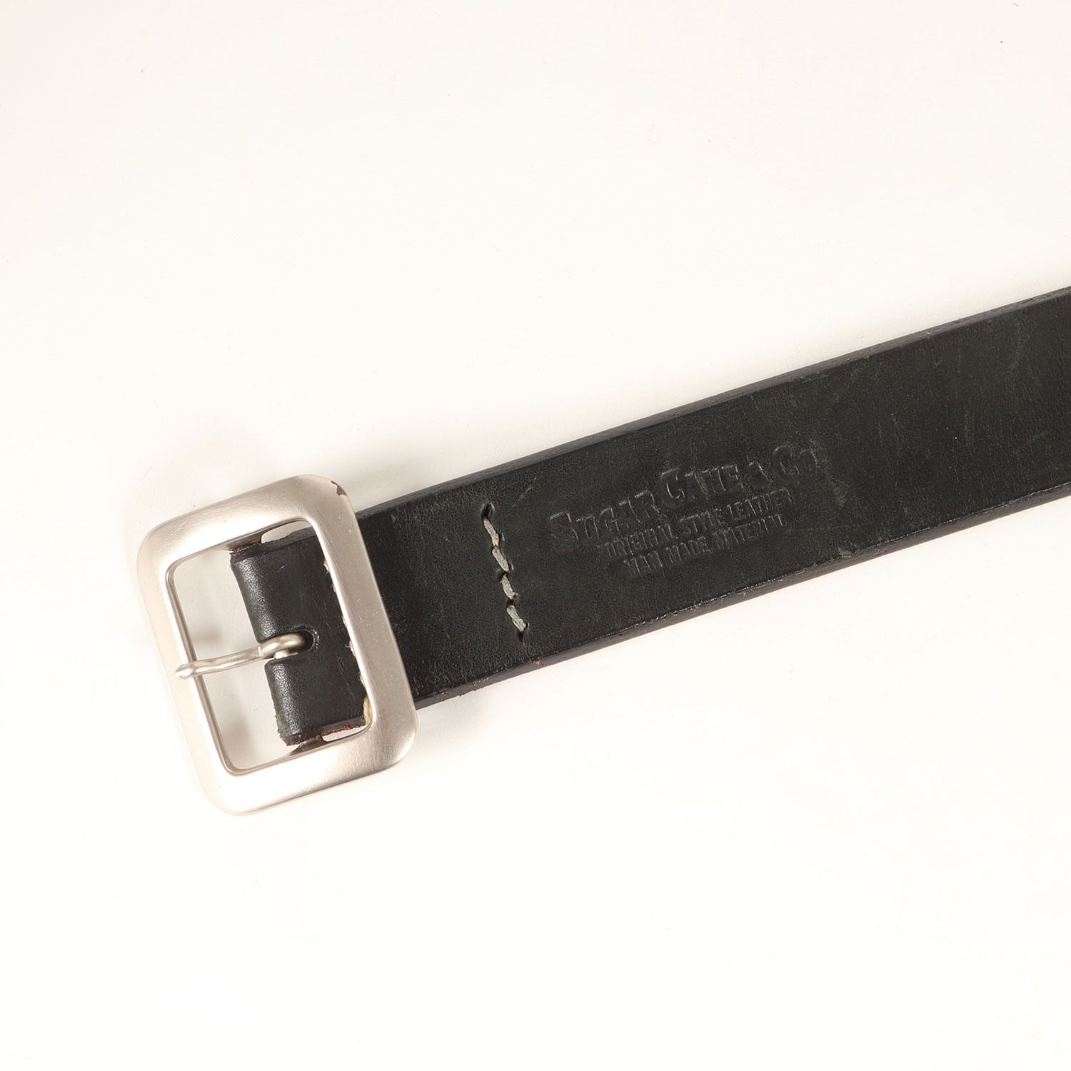 SUGAR CANE 正規品 高級ギャリソン ドレスベルト 黒艶厚本革