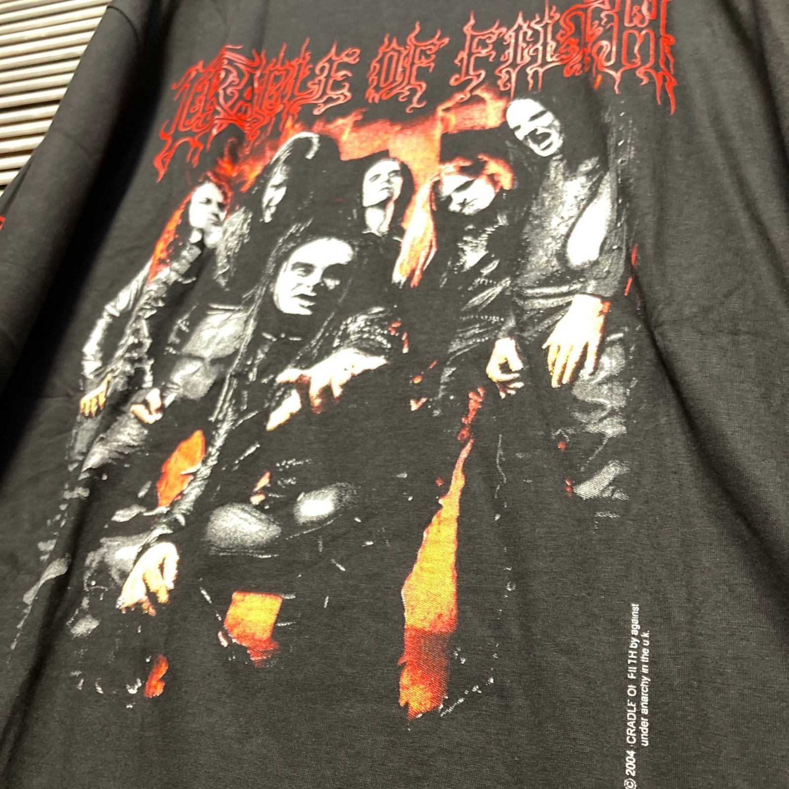 CRADLE OF FILTH ダメージ加工 グランジ ロンT ダークグレー 値下げ不可】古着 90s cradle of filth ロンTの通販 by