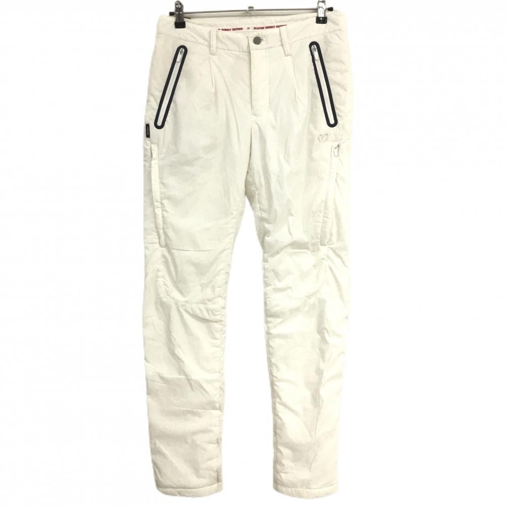 MASTER BUNNY EDITION 蓄熱裏地 中綿ロングパンツ ロゴ 白 MASTER