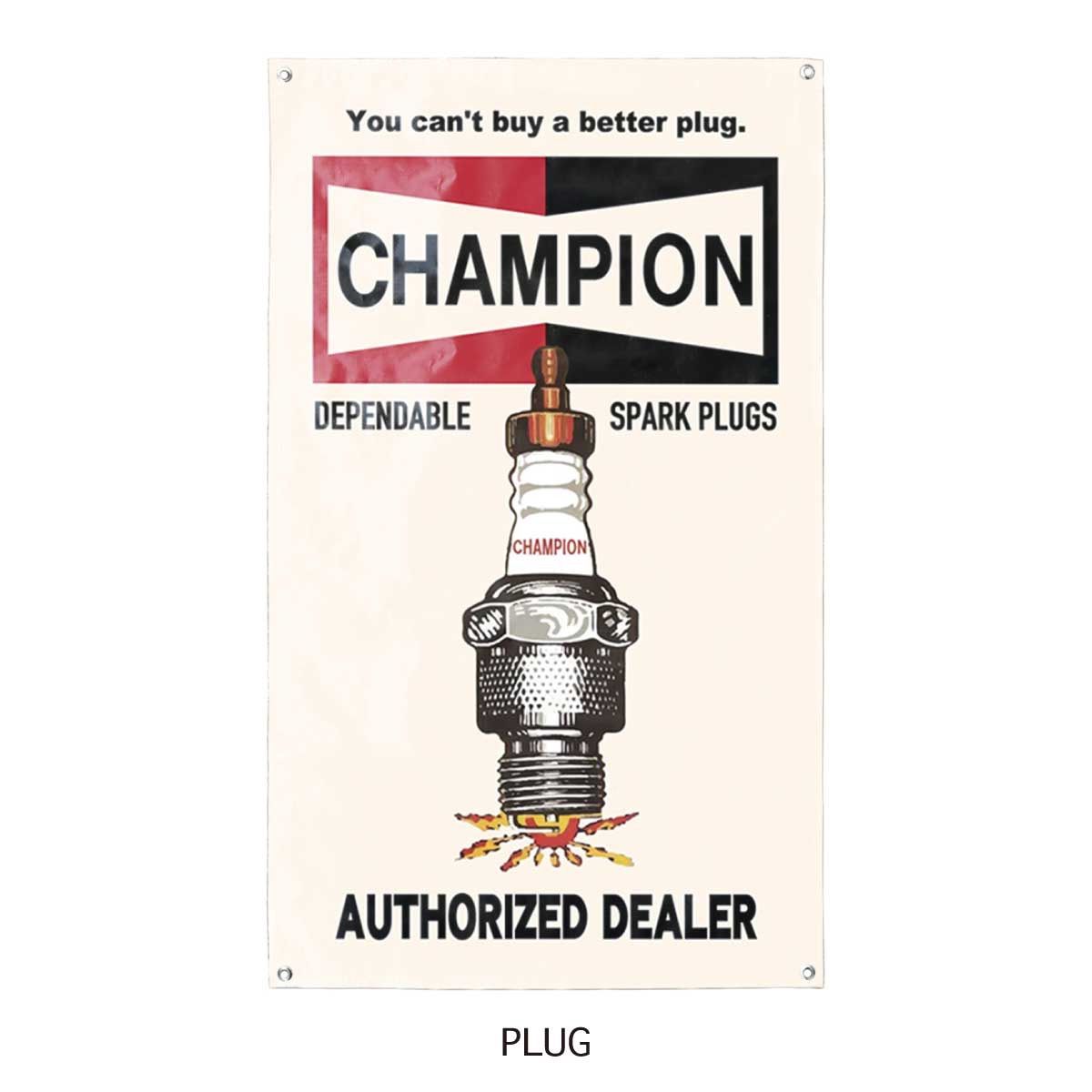 PROMOTION BANNER プロモーション バナー CHAMPION PLUGS アメリカン雑貨