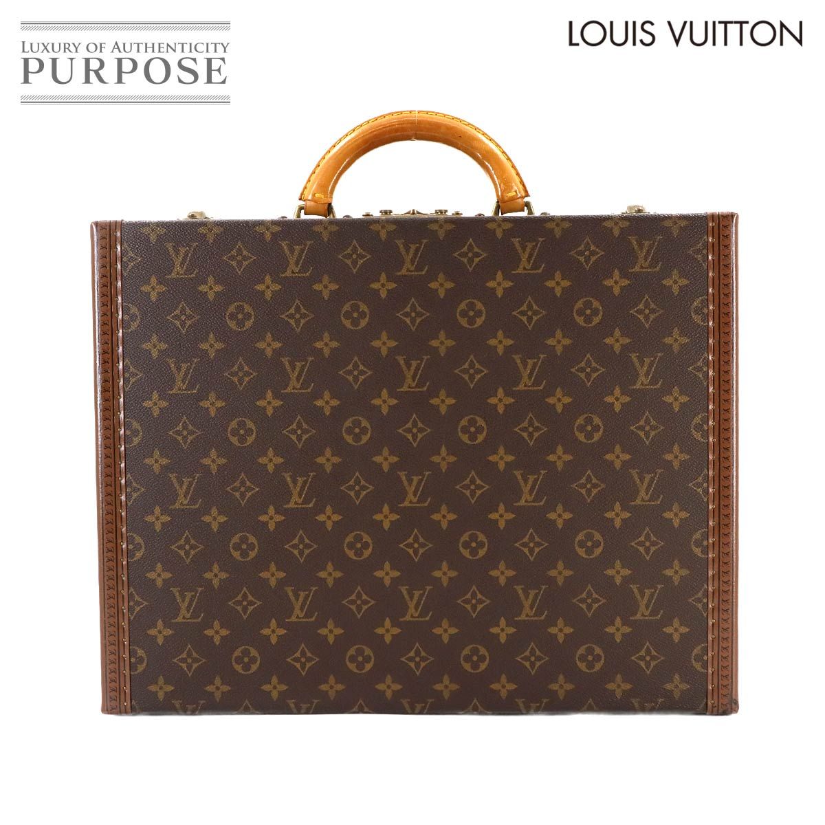 【海外定番】 ルイ ヴィトン LOUIS VUITTON モノグラム プレジデント クラソール トランク ケース バッグ ブラウン M53012 ゴールド 金具 90296792