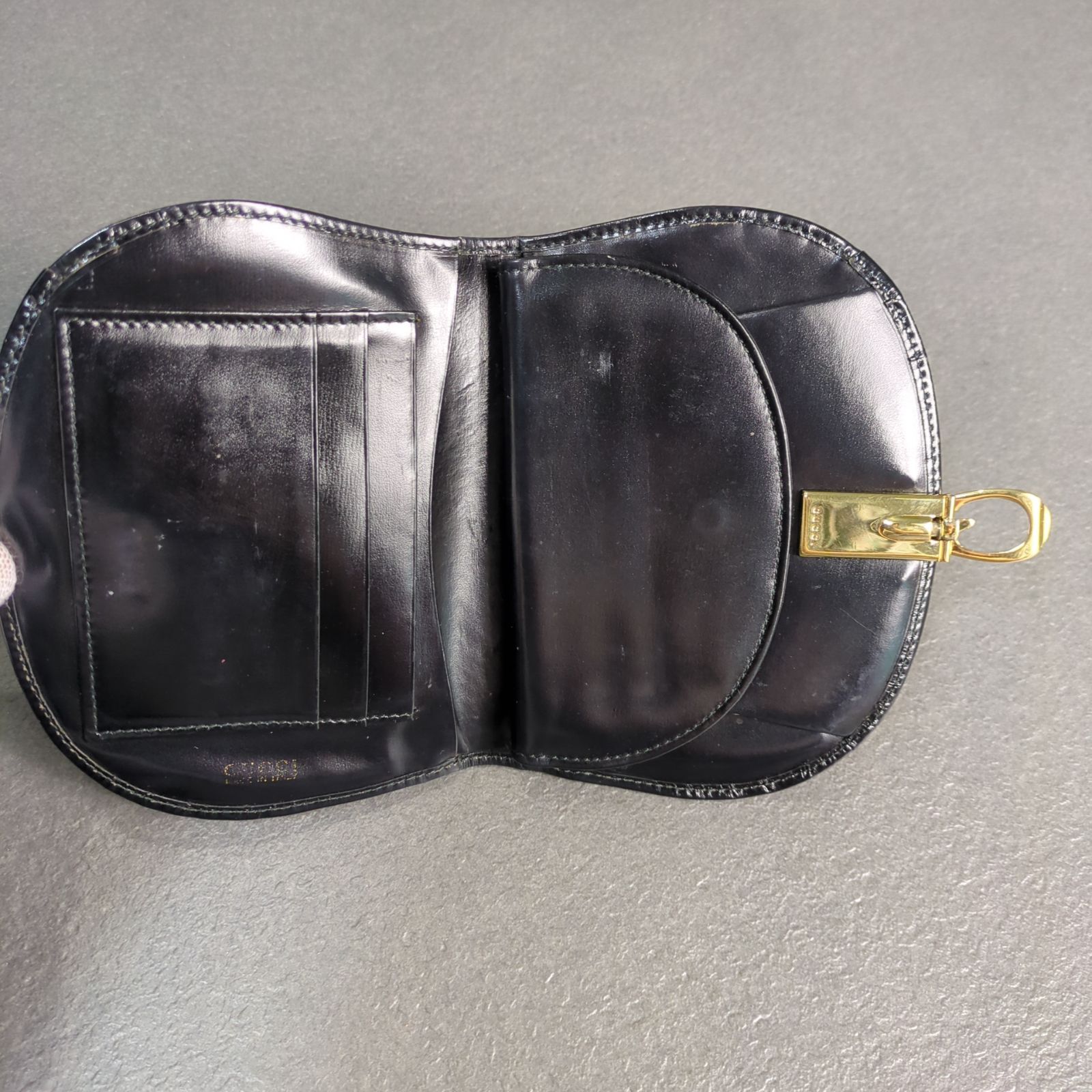 OLD GUCCI オールドグッチ レザーウォレット 2つ折り財布 革財布 G金具