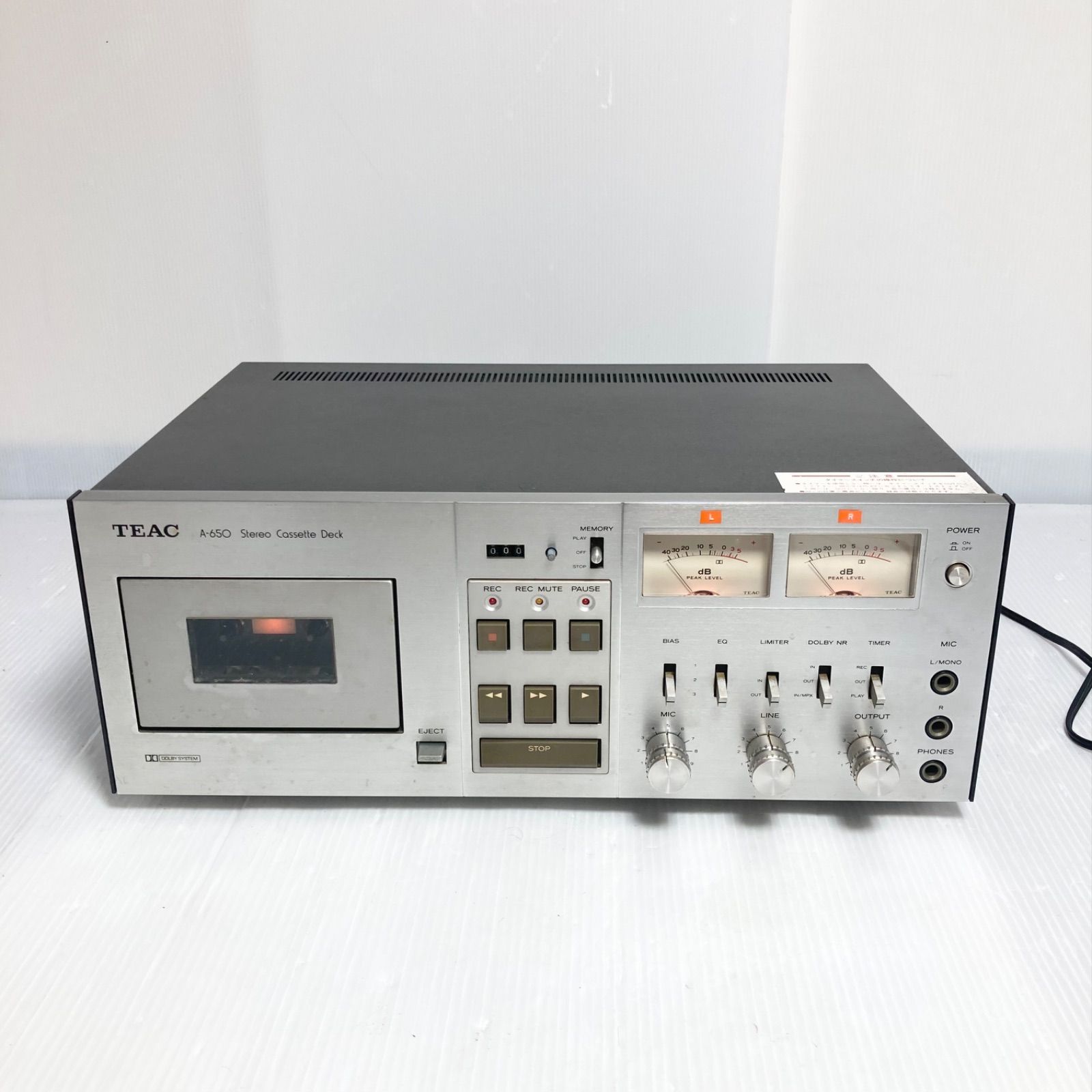 ジャンク】TEAC A-650 2モーター方式 カセットデッキ